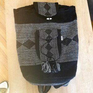 Woven Hippie Backpack with Zipper Pocket